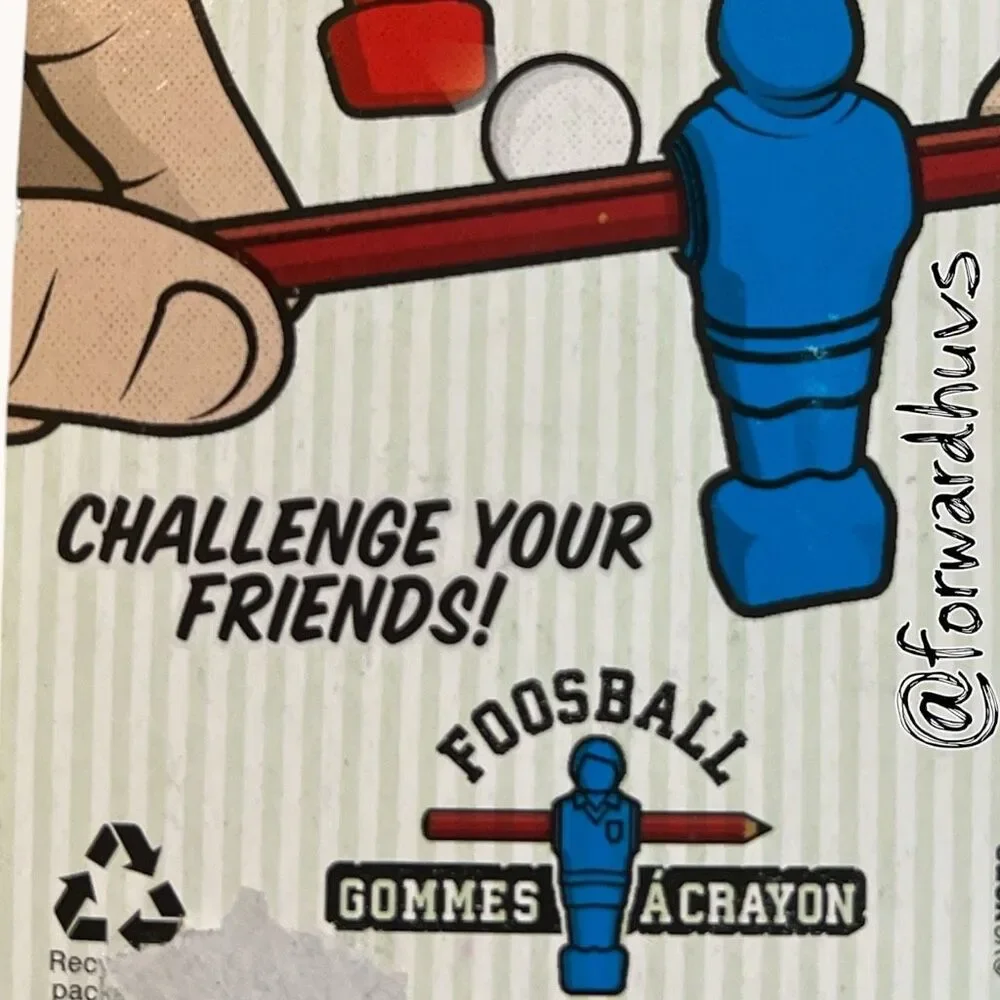 SUCK UK Foosball Pencil Eraser Set Novelty Desk Accessory NIP